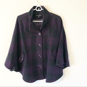 💎Purple Buffalo Plaid Cape Jacket by Insight